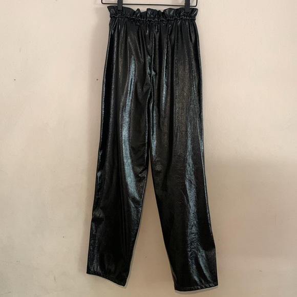 Wilfred Womens Pant Black Jive Faux Leather Shiny Trouser Aritzia Club Sz Small - Picture 7 of 7